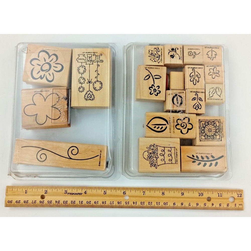 Lot of 20 Stamps Stampin' Up Floral Wooden Rubber Flowers Cards Scrapbooking - Picture 5 of 5